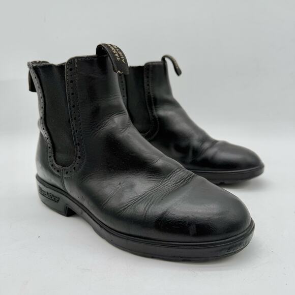 Blundstone Classic Black Leather Pull-On Chelsea Boots Women's Size 7 - Picture 2 of 7